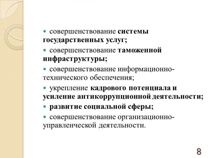 Презентация на тему: Концепция развития таможенной службы РФ на перспективу