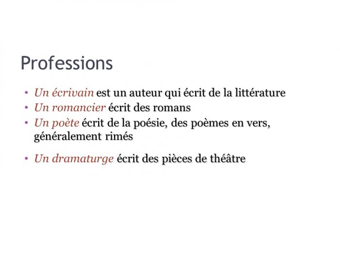 Презентация - Littérature (Литература)