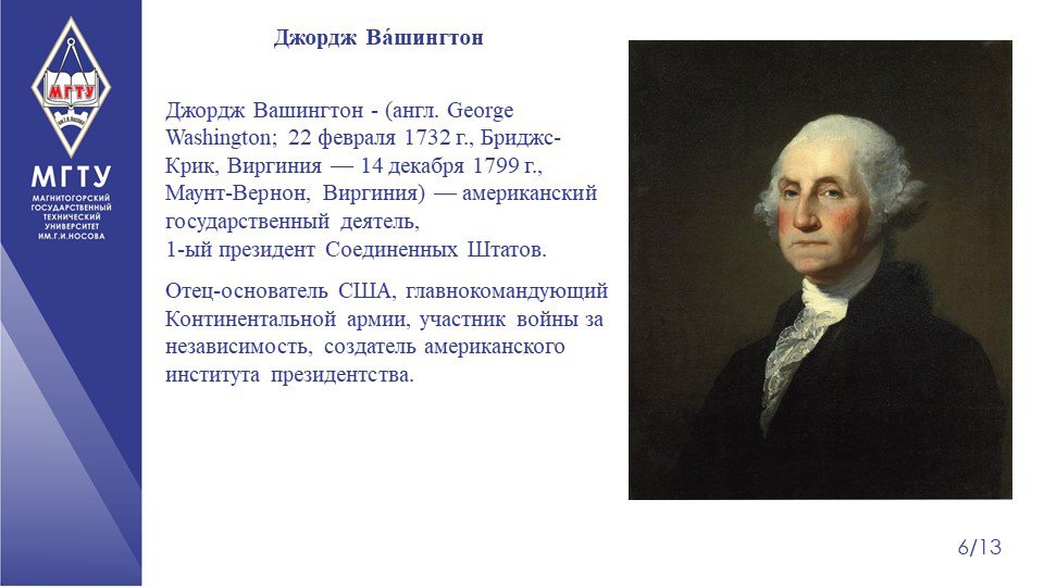 George washington презентация